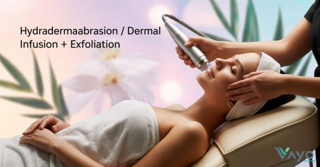 การทำความสะอาดผิวและฟื้นฟูด้วยเซรั่มเจาะลึก (Hydradermabrasion : Dermal Infusion + Exfoliation)